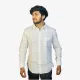 Men's White Cotton Casual Shirt – Full Sleeve Regular Fit Button-Down Shirt for Office & Everyday Wear